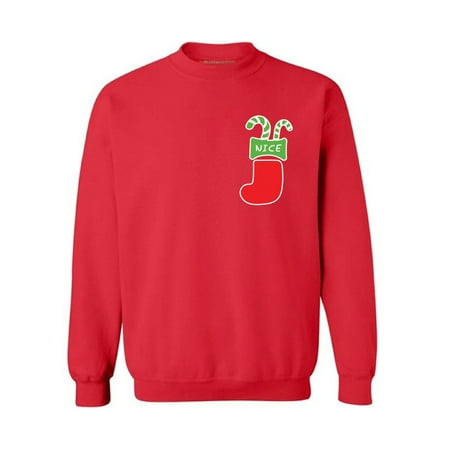 Nice Christmas Gift - Awkward Styles Nice Christmas Stocking Pocket Sweatshirt Funny Christmas Stockings Gifts Ugly Christmas Sweater Holiday Outfit Christmas Party Sweater Funny Xmas Ugly Sweater Xmas Gifts Unisex