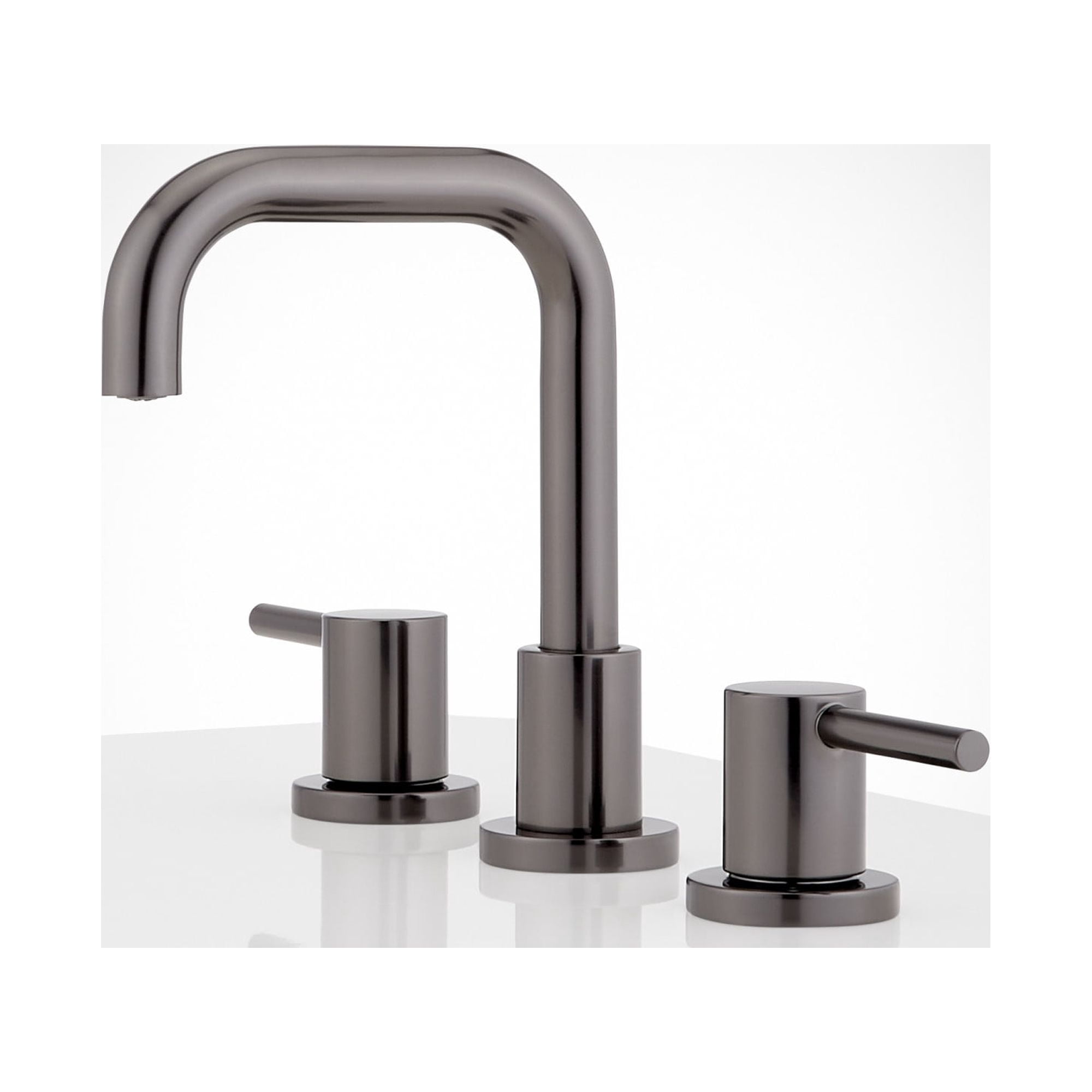 Open Box Signature Hardware 483894 Lexia 8 In. Widespread Double Handle Bathroom Faucet in Brushed Gold