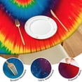 thumbnail image 4 of Colorful Tie Dye Pattern Round Fitted Tablecloth with Elastic Edge,Dining Table Cover Waterproof,Outdoor Round Tablecloth for Camping,Dining,Indoor and Outdoor, 4 of 7