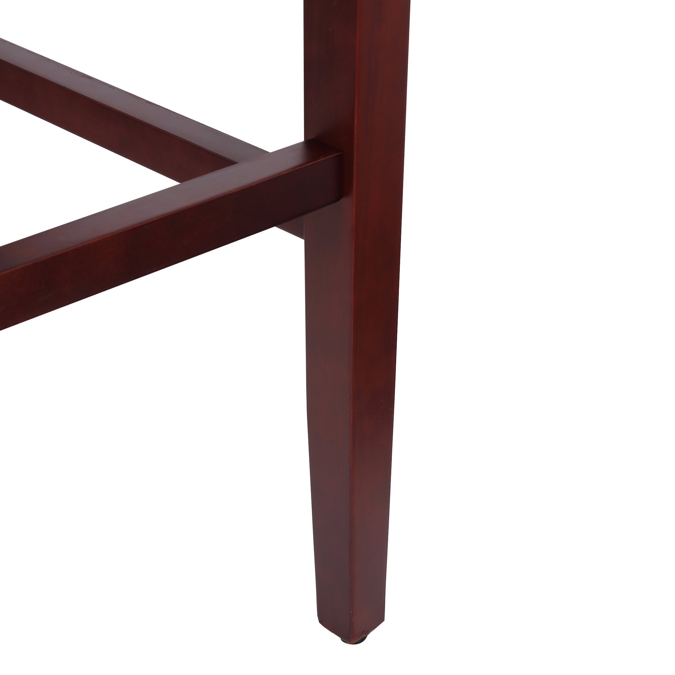 29" Inch Upholstered Backless Saddle Seat Counter Stool, Cherry/Beige