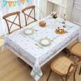 thumbnail image 4 of Polyester Rectangular Tablecloth, White and Green, 60 x 120 inch, Waterproof, Easter Day, All-Season, 4 of 6