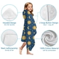 thumbnail image 7 of Blue Sun Moon Star Pattern Hooded Bath Towel，60"x35" for Ages 3 To 12 Kids, Quick Dry Lightweight Soft Microfiber Hood Beach Towel Cover Up for Kids, 7 of 7