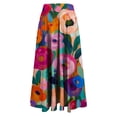 thumbnail image 7 of Nmnitkp Skirts for Women Casual Floral Prints Women's Pleated Skirt Chiffon Elastic Waist A-Line Midi Length Skirt Fashionable Trends Maxi Skirt, 7 of 7