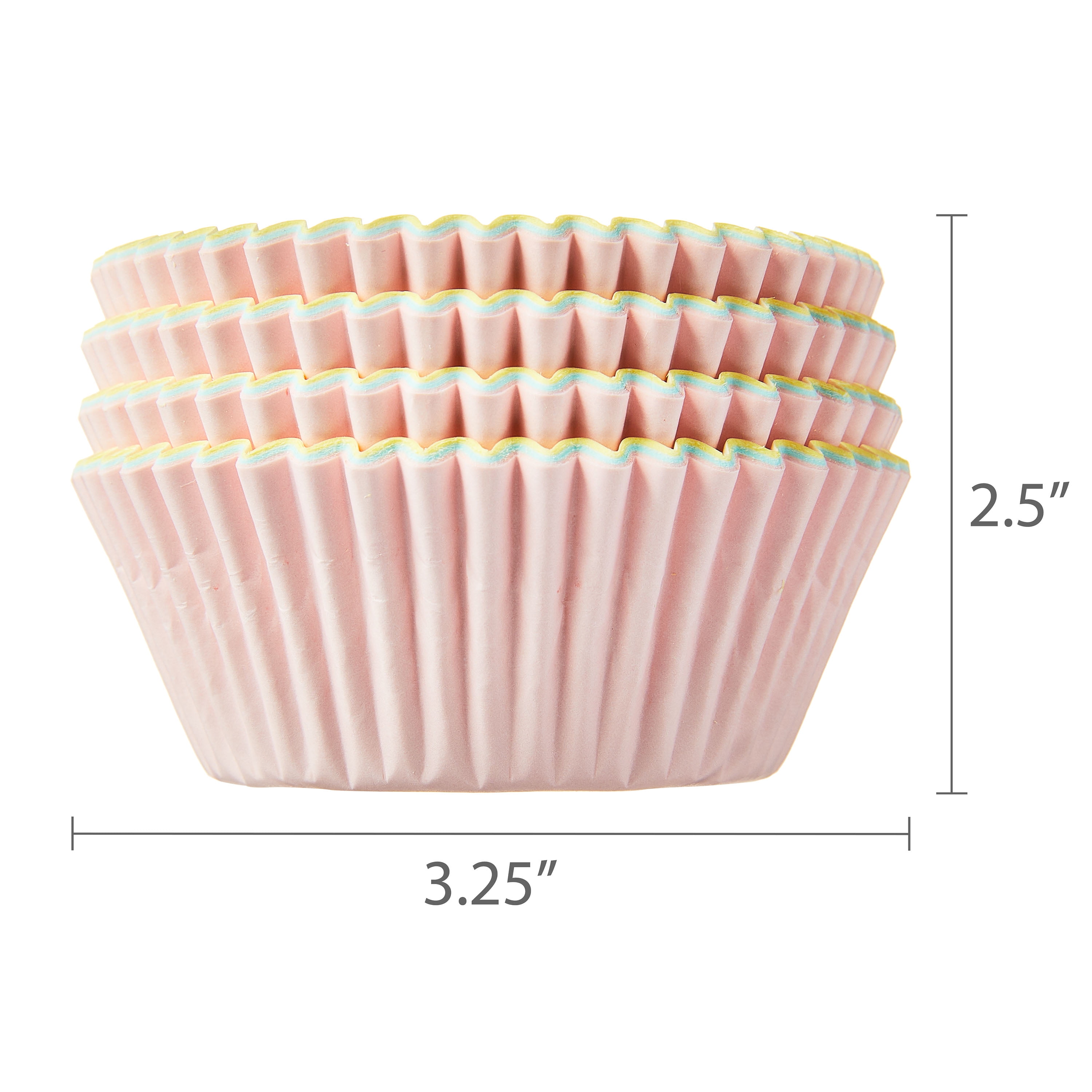 Great Value Cupcake Liners, Pink, Yellow & Blue, 96 Count