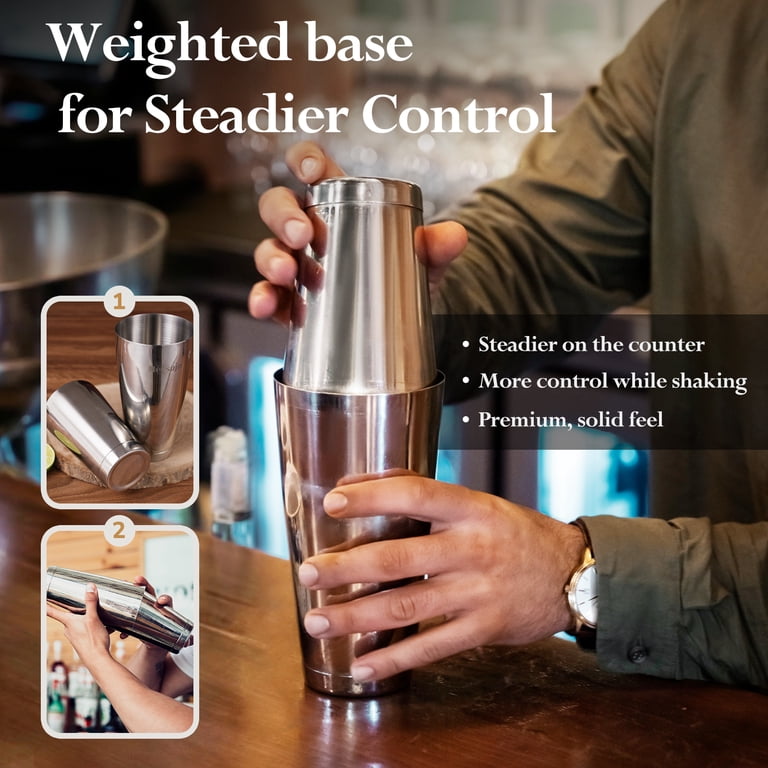 Boston Shaker Set, Professional Cocktail Shaker Set (18oz/28oz) Weighted Stainless Steel Bar Shakers for Bartending, Leakproof Bar Tools, Home, Gift