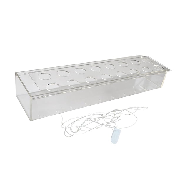 Jarrón de flores acrílico moderno, porta flores, jarrón rectangular largo, jarrón decorativo. 40cmx10cmx6.5cm