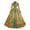 Light Green, variant on Renaissance Ball Gown for Women, Gold Brocade Long Sleeve Victorian Floor Length Dress