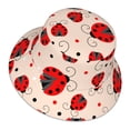 thumbnail image 3 of Kll Red Ladybug Bucket Hat For Women Men Packable Travel Beach Sun Hat Outdoor Rave Accessories Reflective Fisherman Cap, 3 of 9