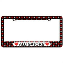 Alligators Love with Hearts License Plate Tag Frame, Hearts Love Design