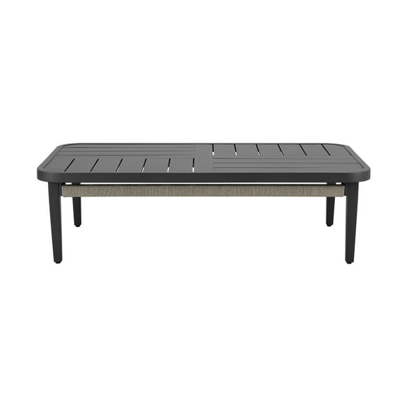 Zella Rectangular Coffee Table in Aluminum