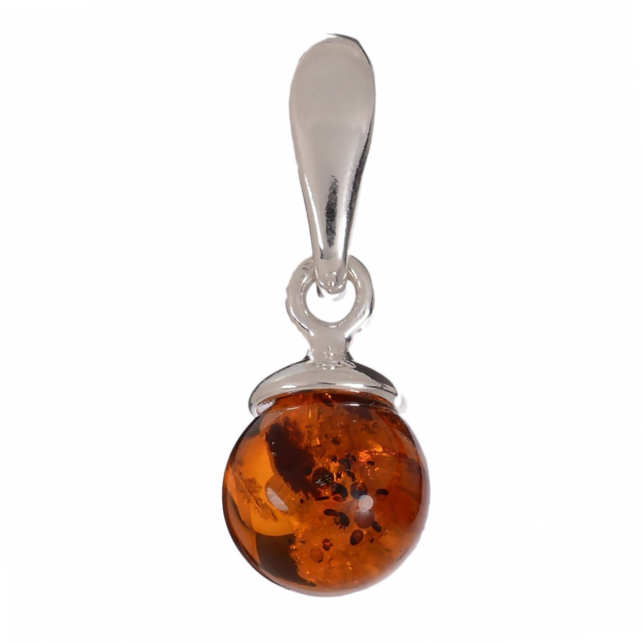 Sterling Silver and Baltic Honey Amber Pendant 