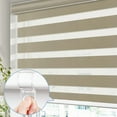 thumbnail image 3 of Keego Cordless Zebra Blinds for Windows 85% Blackout Shades Dual Layer Roller Shades for Home Bedroom Office (Sand Color, 38"W x 72"H, 3 of 9