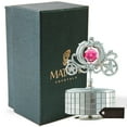 thumbnail image 2 of Matashi Princess Carriage Music Box Plays “You Are My Sunshine”, Valentine’s Day Gift for Her or Women, Chrome Plated Tabletop Ornament with Crystals, 2 of 4