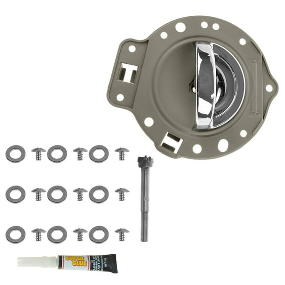 TRQ Door Handle & Bezel Kit Khaki & Chrome RH for Commander DHA65233