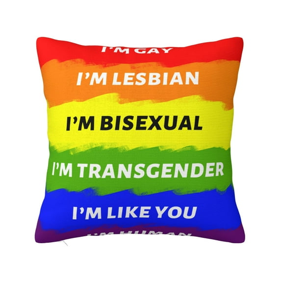 ZICANCN Decorative Throw Pillow Covers , Rainbow Banner Couch Sofa Decorative Knit Pillow Covers for Living Room Farmhouse 16"x16"