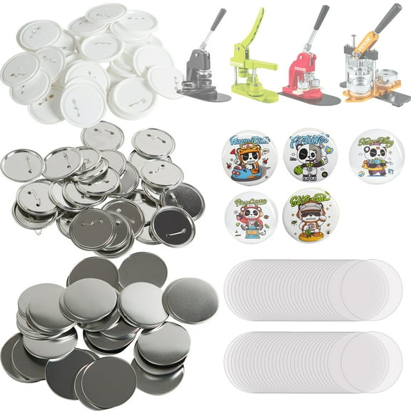 BENTISM Button Maker Machine Badge Pin Machine 3" 75 MM 100 Free Parts Press Kit