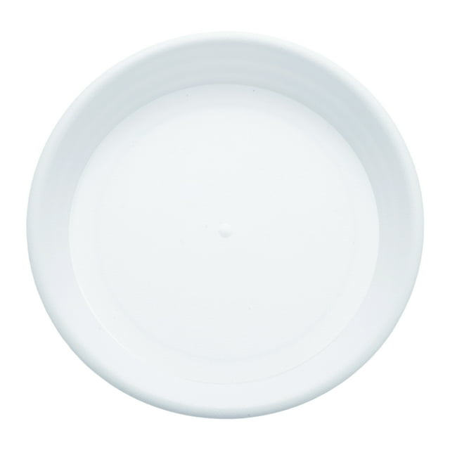 Plato de goteo redondo de plástico Uxcell de 5.2" para macetas, blanco perla