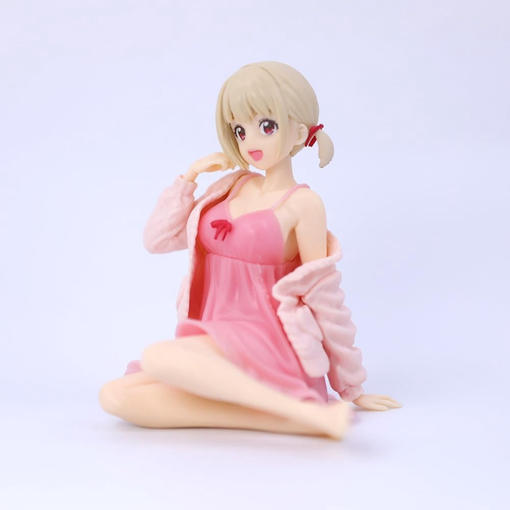 Kisaragi Chisato Figure Pink sleepwear Sitting Kisaragi Chisato Anime Figures 12cm/4.7inch Handmade PVC Statues Collectible Souvenirs Gifts