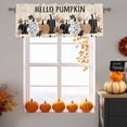 thumbnail image 6 of Hello Dot Pumpkin Valances for Windows, 54 x 18in, Cartoon Maple Leaves Thanksgiving Day Rod Pocket Kitchen Valance Curtain Light Filtering Window Treatments for Living Room Bedroom, 1 Panel, 6 of 7