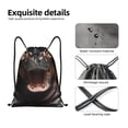 thumbnail image 4 of Fotbe Playful Baby Hippo Splash Bolsa Mochila con Cordón Estampada, Bolsa de Gimnasio Deportiva, Bolsa Cinch, Bolsa con Cordón para Hombres y Mujeres-Small, 4 of 6