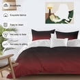 thumbnail image 3 of 3 Piece Black Red Ombre Duvet Cover Set Twin Size, Microfiber Comforter/Quilt Cover with Corner Ties and 2 Pillowcases, Modern Abstract Art Gradient All Season Soft Bedding with Zipper Closure, 3 of 8