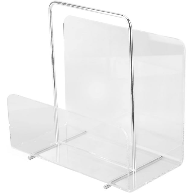 Topyond Clear Acrylic Magazine Rack, File Book Holder Wall Bookshelf Brochure Display Rack Office Organization and Storage for Books,Records,Magazine,File Folders for Reception Areas, Living Rooms