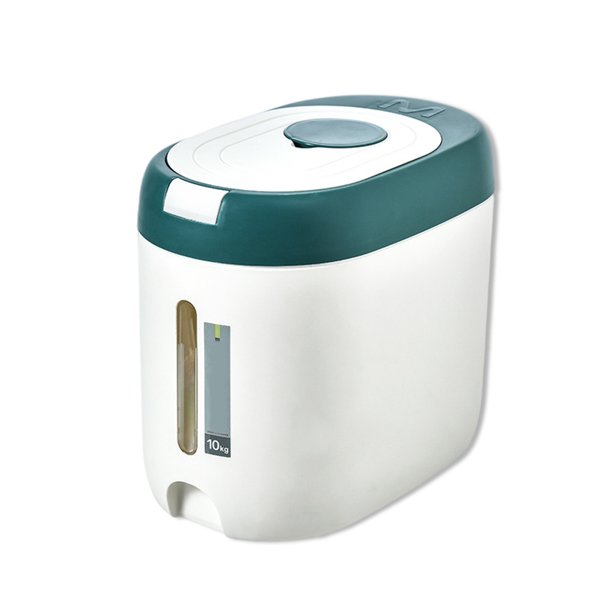 Toystoory Cubo dispensador de arroz de 10kg, caja a prueba de insectos, grano de plástico, comida para el hogar, frutas, aperitivos, contenedor de Almacenamiento y organización del hogar Verde Toystoory HA009033-01B