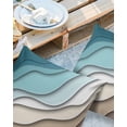 thumbnail image 3 of Outdoor Throw Pillow Cover Abstrict Geometric Wave Line Stripe Waterproof Cushion Covers 2 Pack Gradient Teal White Brown Pillow Cases Home Decoration for Patio Garden Couch Sofa, 3 of 7