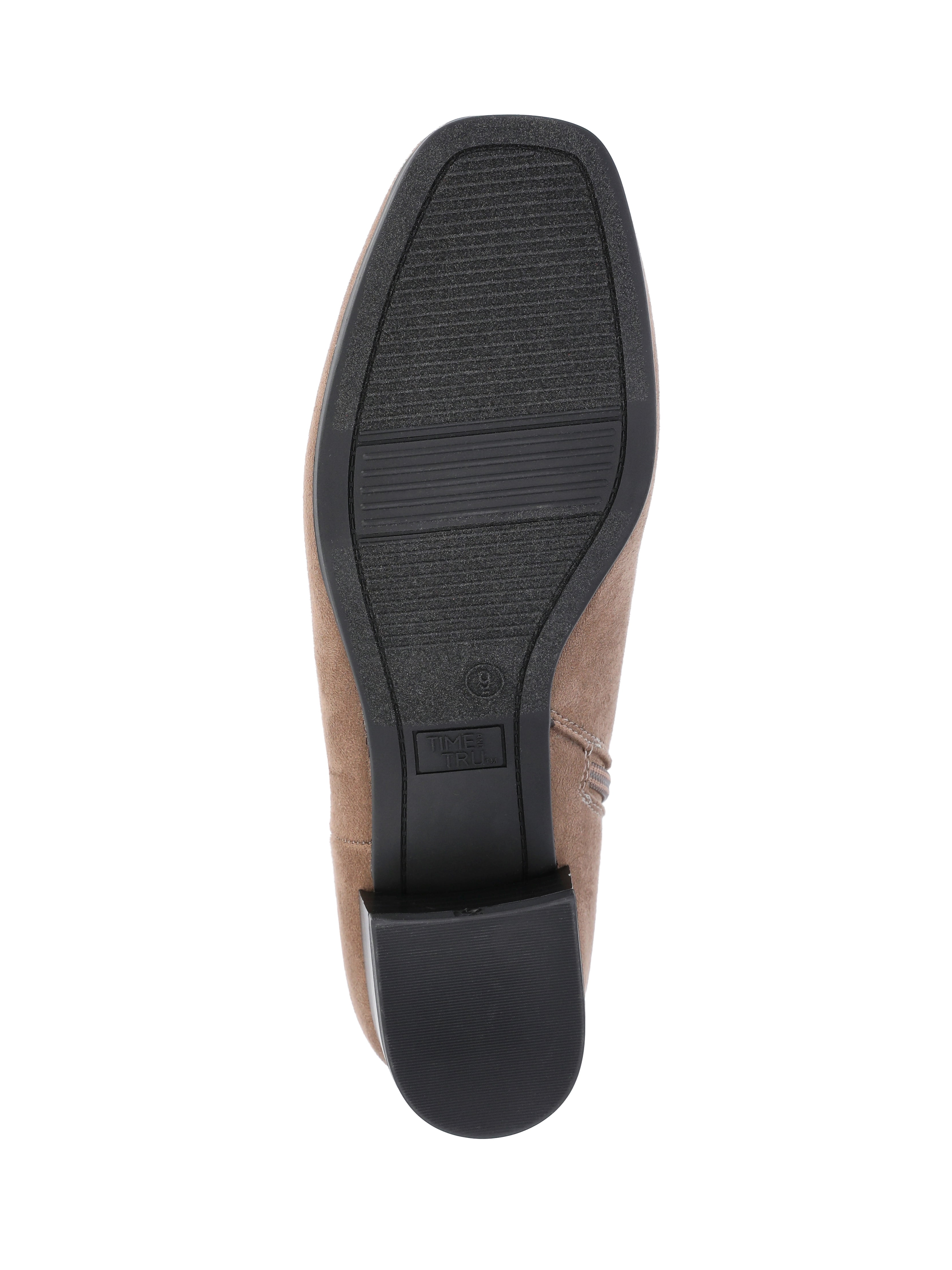 Time and Tru Women's Faux Suede Ankle Boots, Wide Width Available
