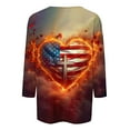 thumbnail image 5 of Cavosen Patriotic Shirts for Women Petite 4th of July 3/4 Sleeve Crew Neck Tops USA Flag Print T Shirts Lady XL Red White and Blue Casual Tops Funny Patriotic Tunic Tees 2025 Summer Patriotic Clothes, 5 of 5