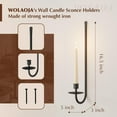 thumbnail image 4 of Superior Hub Metal Wall Candle Sconce Holder Set of 2 Wall Mount Candle Holder Pillar Holder Black Modern Wall Candle Sconces Hanging for Living Room Farmhouse Fireplace Wedding, 4 of 7