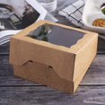 thumbnail image 4 of Cajas de panadería YONGSHENG marrones con ventana de PVC 6x6x2.5 pulgadas paquete de 12, 4 of 4