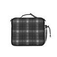 thumbnail image 3 of Black and White Checkered Pattern Insulated Lunch Bag with Shoulder Strap and Bottle Holder,Bento School Lunch Bag Box,11x9.5x3.5 Inches, 3 of 5