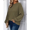 thumbnail image 3 of Cogild Women's Plus Size Sweaters for Women, Lightweight Ribbed Solid Color Long Sleeve, Oversized, 5XL, 3 of 5