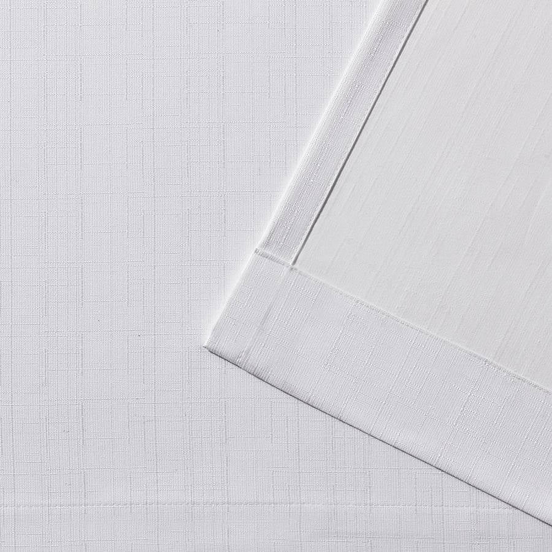 Exclusive Home London Textured Linen Room Darkening Blackout Grommet Top Curtain Panel Pair, 54"x84", Winter White