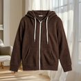 thumbnail image 5 of PureCasa Girls' Zip Up Sweaters Solid Color Loose Fit Hoodies Soft Comfy Long Sleeve Knit Sweater Hoodie With Pockets, 5 of 5