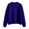 thumbnail image 6 of FASHOFT Crew Neck Sweatshirt For Women Oversized Long Sleeve Solid Comfy Pullover Basic Hoodie Fall Outfits Blue L, 6 of 6