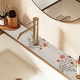thumbnail image 2 of Yayeee Faucet Mat for Kitchen Sink 14.7" Diatomite Long Splash Guard Pad, Red Flower, 2 of 7