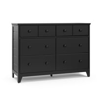 Storkcraft Moss 6 Drawer Nursery Double Dresser, Black