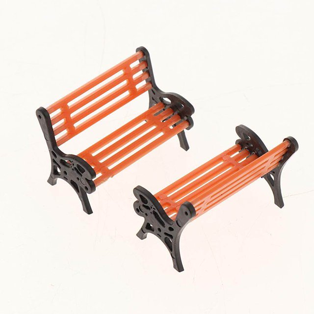 Baohd Train Railroad Diorama Park Bench for DIY Sand Table Model 1:75 white G