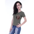 thumbnail image 2 of Moomaya Womens Round Neck T-shirt Short Sleeve Sequin Patch Pocket Tee Top - X8, 2 of 6