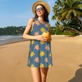 thumbnail image 3 of Naloa Cute Turtle Print Women's Summer Spring Casual Beach Sundress,Vacation Sleeveless Tank Crewneck Loose Dresses, 3 of 7