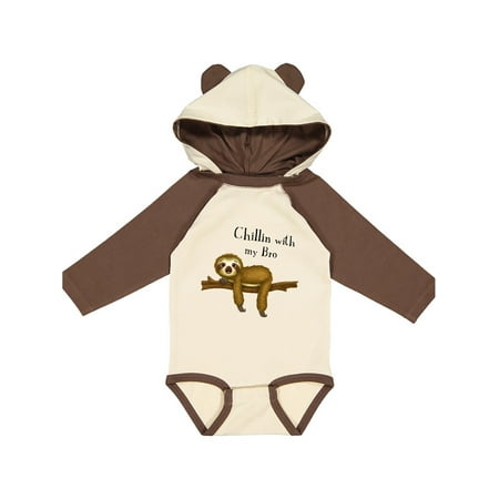 

Inktastic Sticker Chillin with Bro Gift Baby Boy Long Sleeve Bodysuit