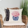 thumbnail image 3 of Blue and Pink Floral Pillow Cover 18x18 Inch Chinoiserie Porcelain Ginger Jar Grand Millenial Outdoor Farmhouse Decorations Decorative Throw Pillows Cases for Home Living Room Couch Decor, 3 of 6