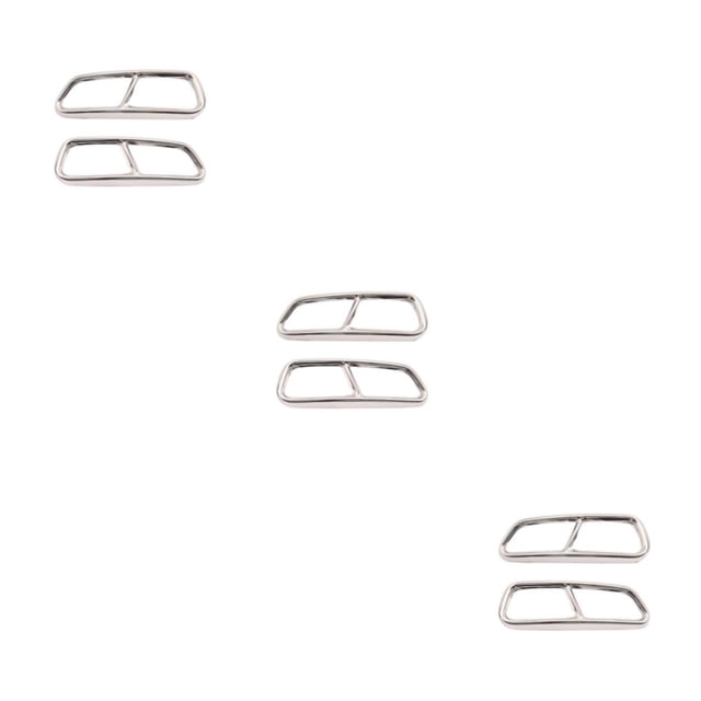 Transemion 2pcs/set Easy Installation Car Exhaust Pipe Cover Trim Durable Stainless Steel Enhanced Protection bright light 3Set