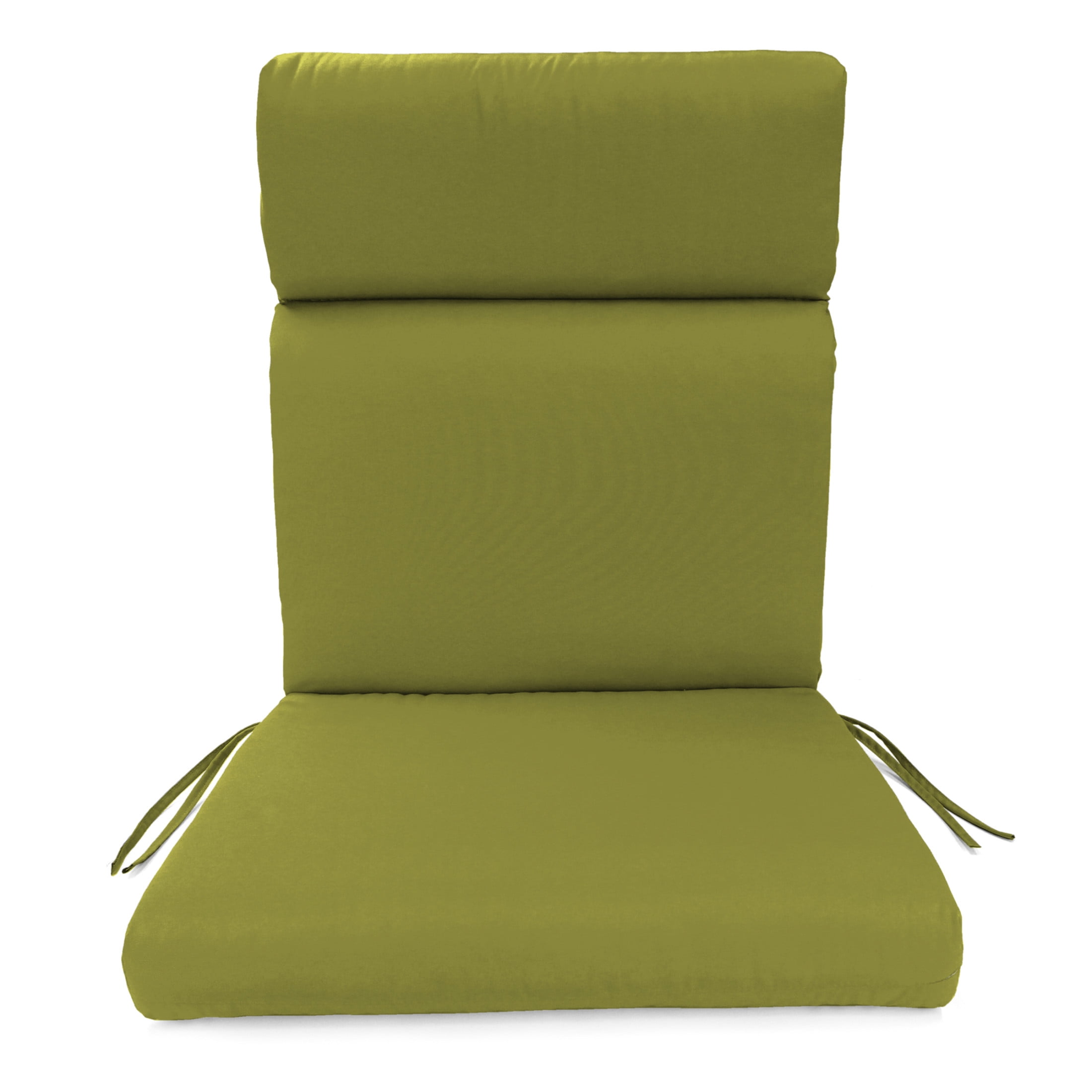 Jordan Manufacturing 44" x 22" Veranda Kiwi Green Solid Rectangular Outdoor Chair Cushion with Ties and Hanger Loop