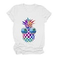 thumbnail image 2 of t shirts for women casual pineapple printing shirts round neck short sleeve tee tops tunic blouse, 2 of 5