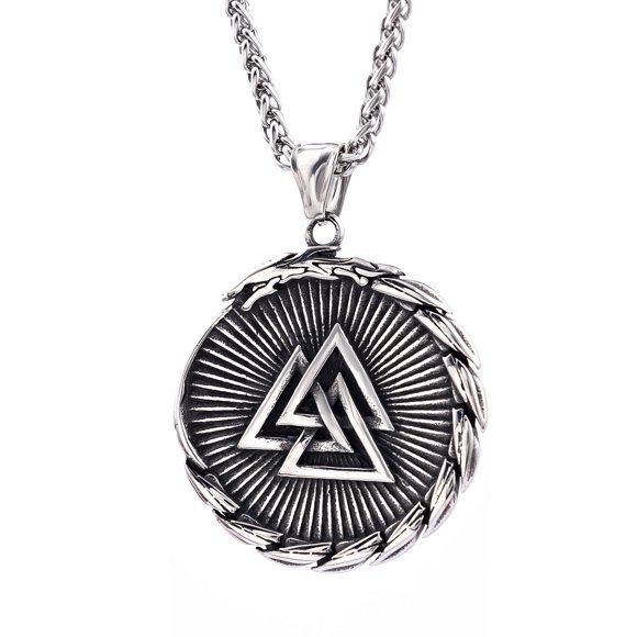Artistic Retro Viking Series Round Shield Pendant