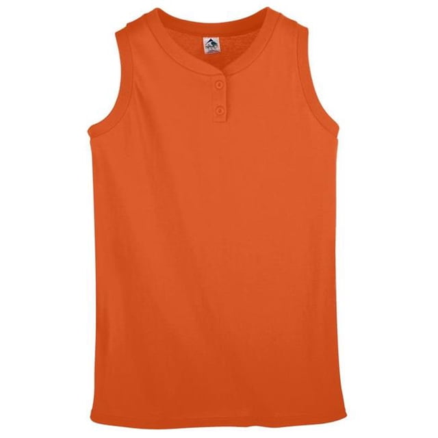 Intensity N5110G811SML Maillot Sans Manches 2 Boutons pour Filles, Orange - Petit