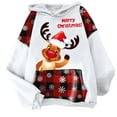 thumbnail image 4 of Sudaderas Con Capucha de Navidad Para Mujer, Estampado Gráfico A Cuadros, Moda Informal, Jersey de Manga Larga, Tops, Camisa, Blusa Odeerbi ODB203489, 4 of 5